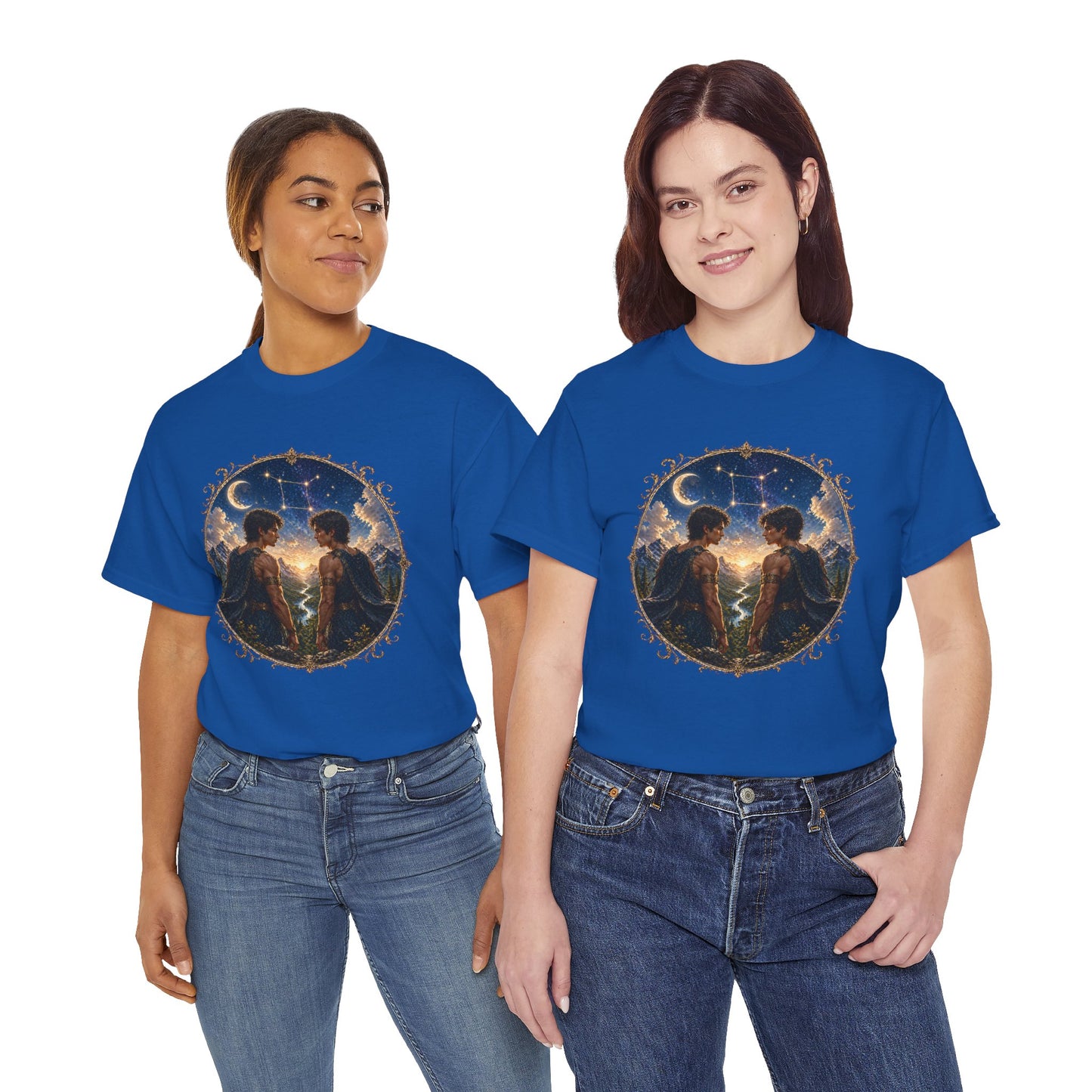 Gemini Zodiac T-Shirt – Dual Energy Twins Design | Astrology & Cosmic Nature Tee