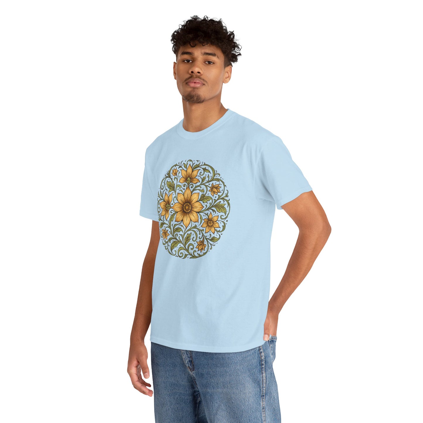 Spring Awakening Mandala T-Shirt – Boho Floral Aesthetic Tee