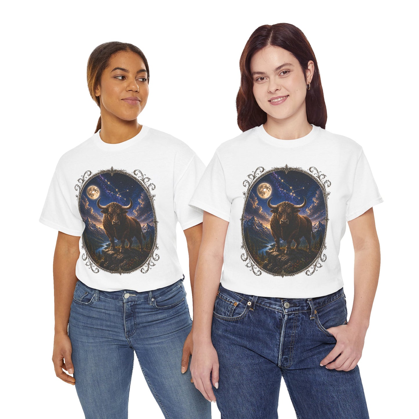 Taurus Zodiac T-Shirt – Mystic Bull Night Design | Nature & Astrology Tee