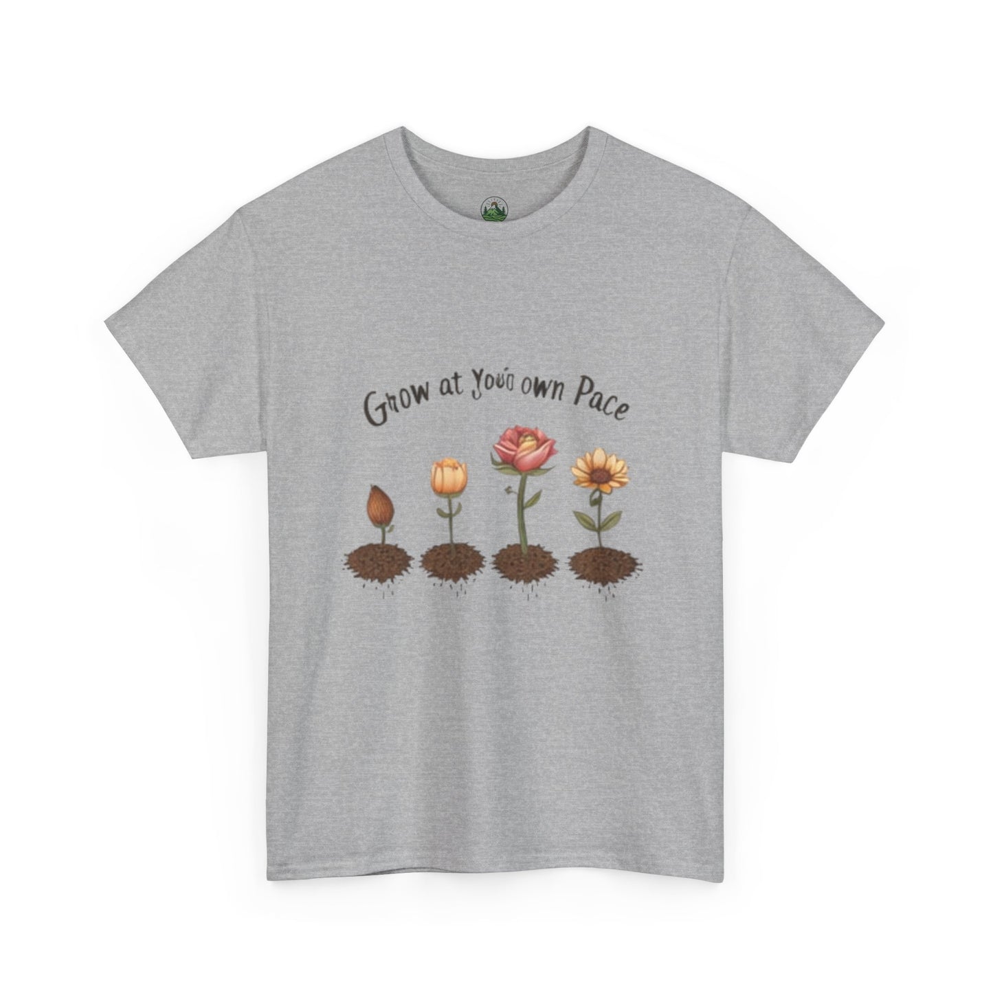 Grow at Your Own Pace T-Shirt – Minimalist Flower Pot Tee, Aesthetic Botanical Shirt, Unisex Gift for Plant Lovers
