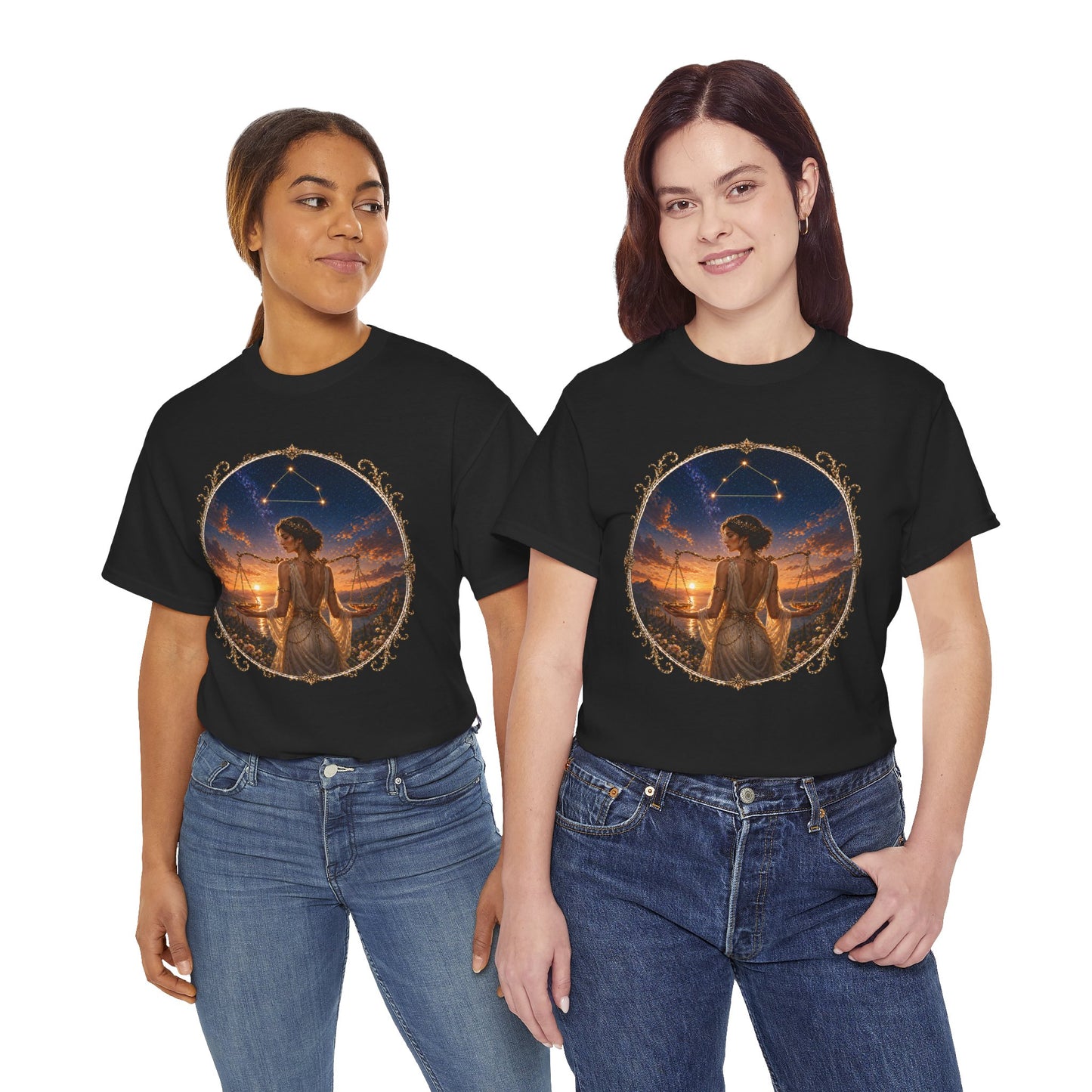 Libra Zodiac T-Shirt – Balance Scales Aesthetic Design | Elegant Astrology Tee