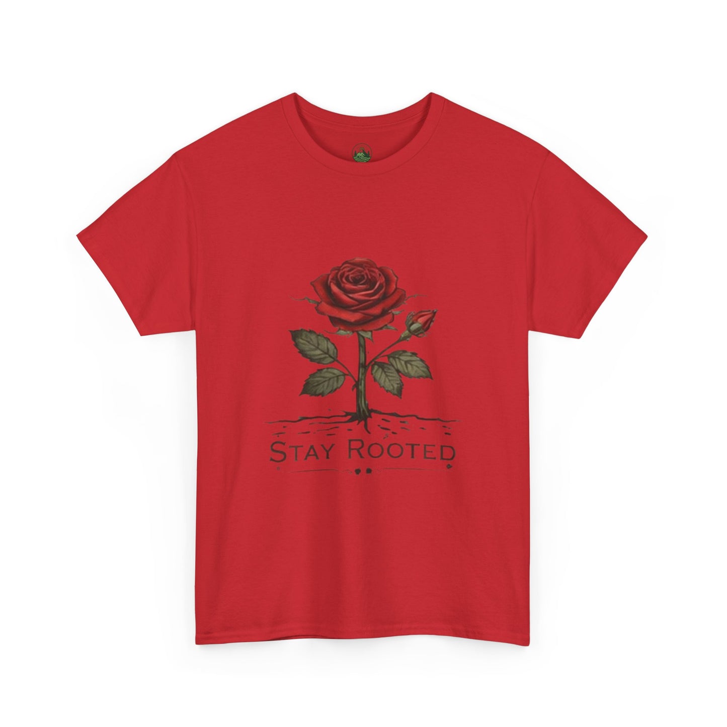Stay Rooted Rose T-Shirt – Minimalist Nature Graphic Tee, Unisex Botanical Shirt, Nature Lover Gift