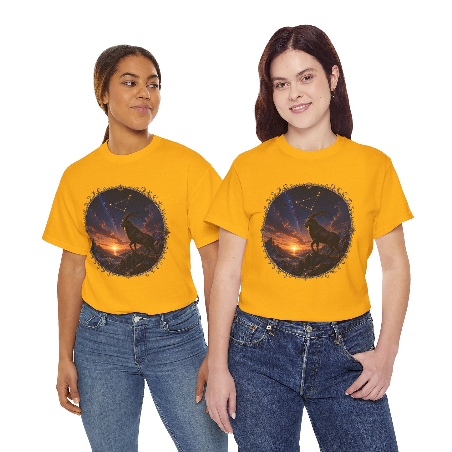 Capricorn Zodiac T-Shirt – Mountain Goat Ambition Design | Minimal Power Astrology Tee