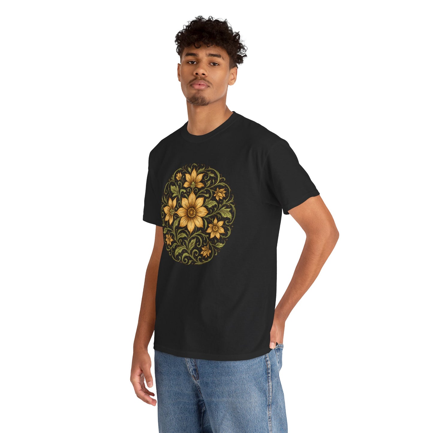 Spring Awakening Mandala T-Shirt – Boho Floral Aesthetic Tee