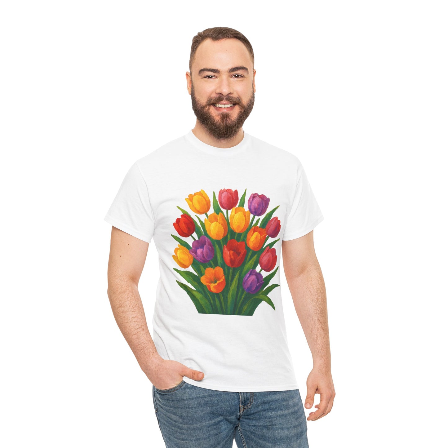 Spring Tulip Flower T- SHIRT - Vibrant Floral Aesthetic Tee
