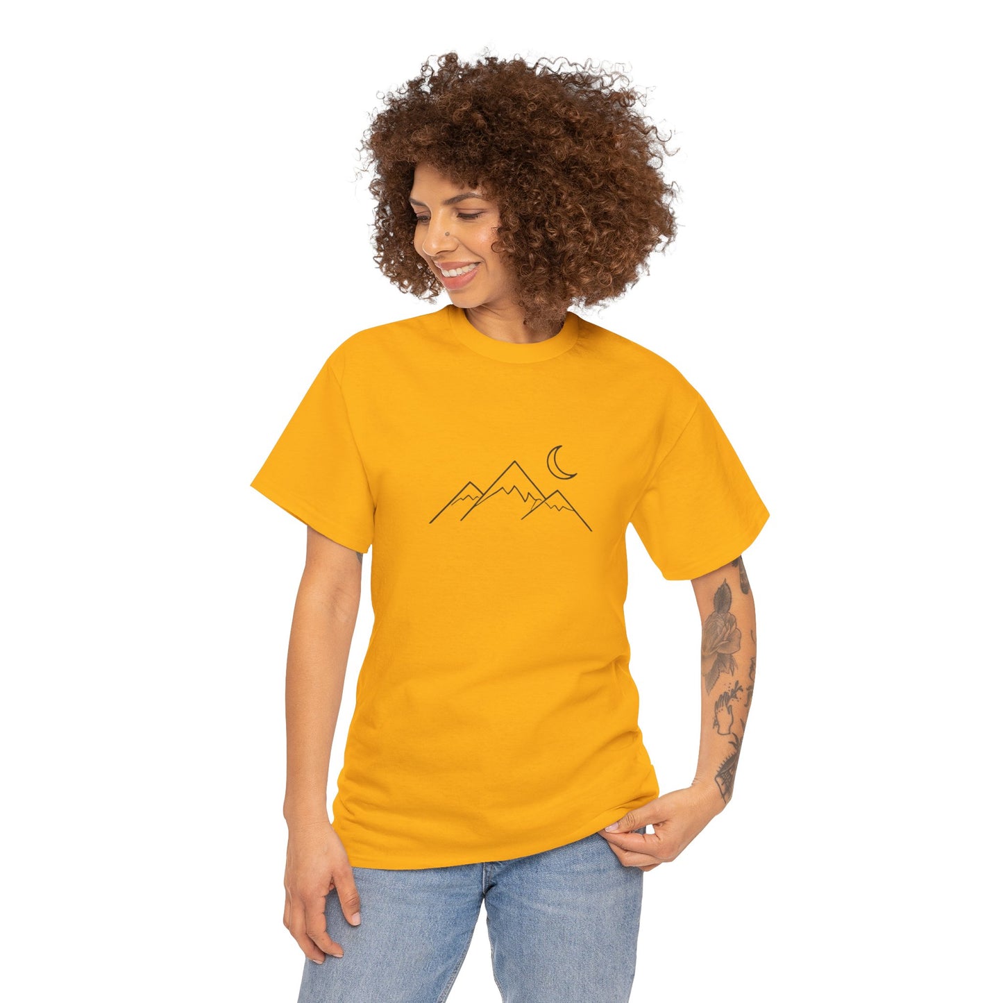 Mountain Moon T-Shirt – Minimalist Nature Night Aesthetic Tee