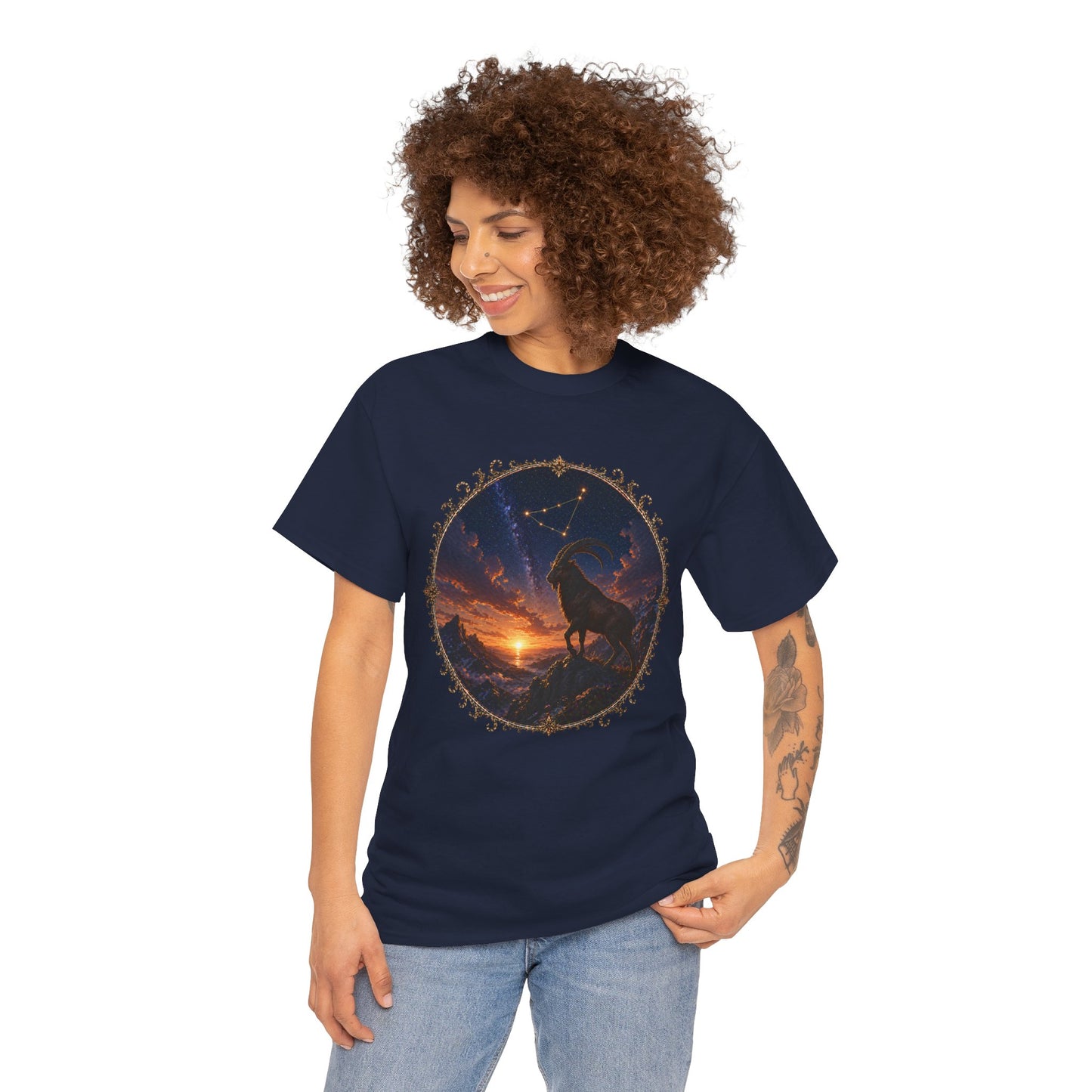 Capricorn Zodiac T-Shirt – Mountain Goat Ambition Design | Minimal Power Astrology Tee