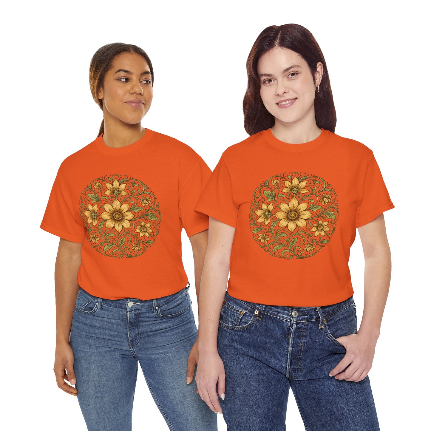 Spring Awakening Mandala T-Shirt – Boho Floral Aesthetic Tee