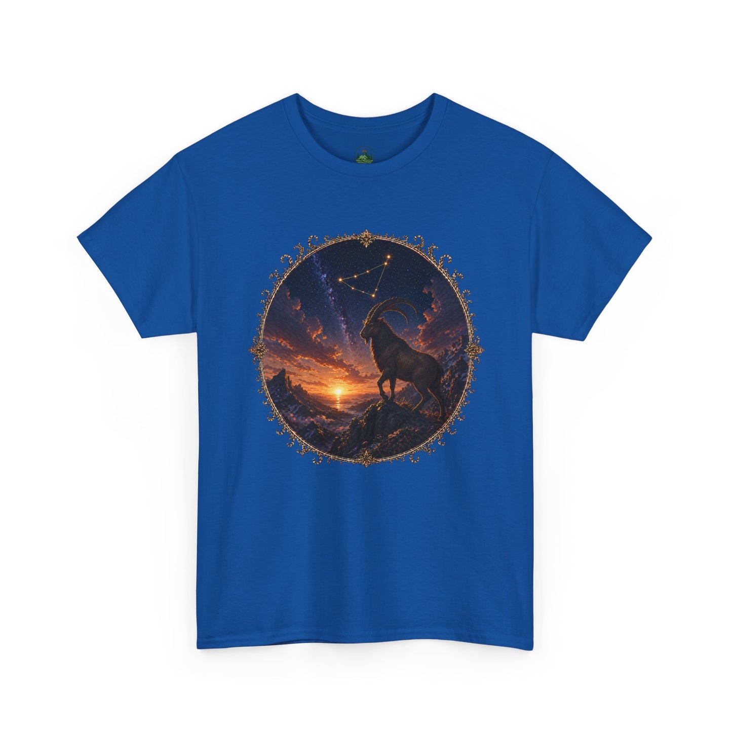 Capricorn Zodiac T-Shirt – Mountain Goat Ambition Design | Minimal Power Astrology Tee