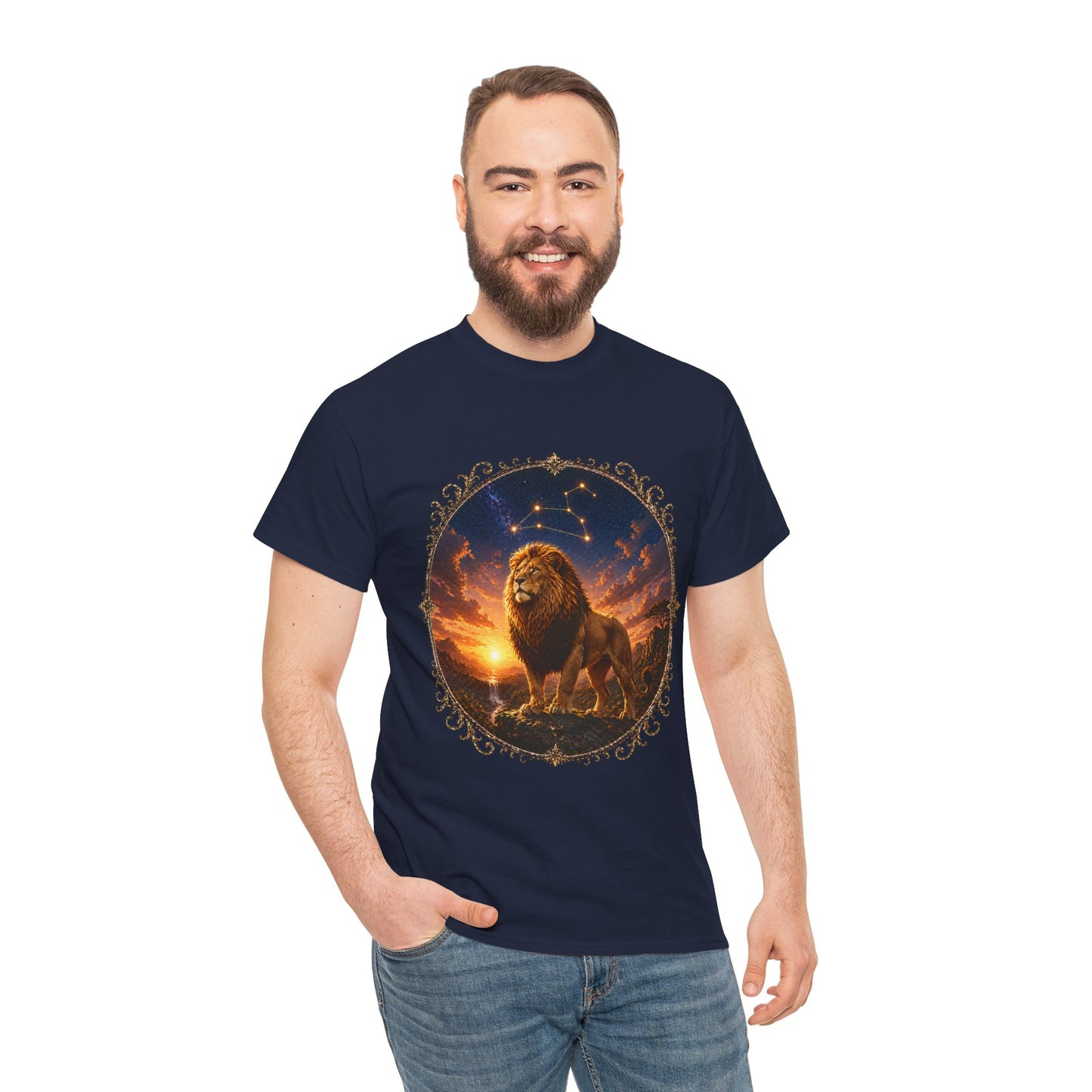 Leo Zodiac T-Shirt – Majestic Lion Cosmic Design | Bold Astrology Power Tee