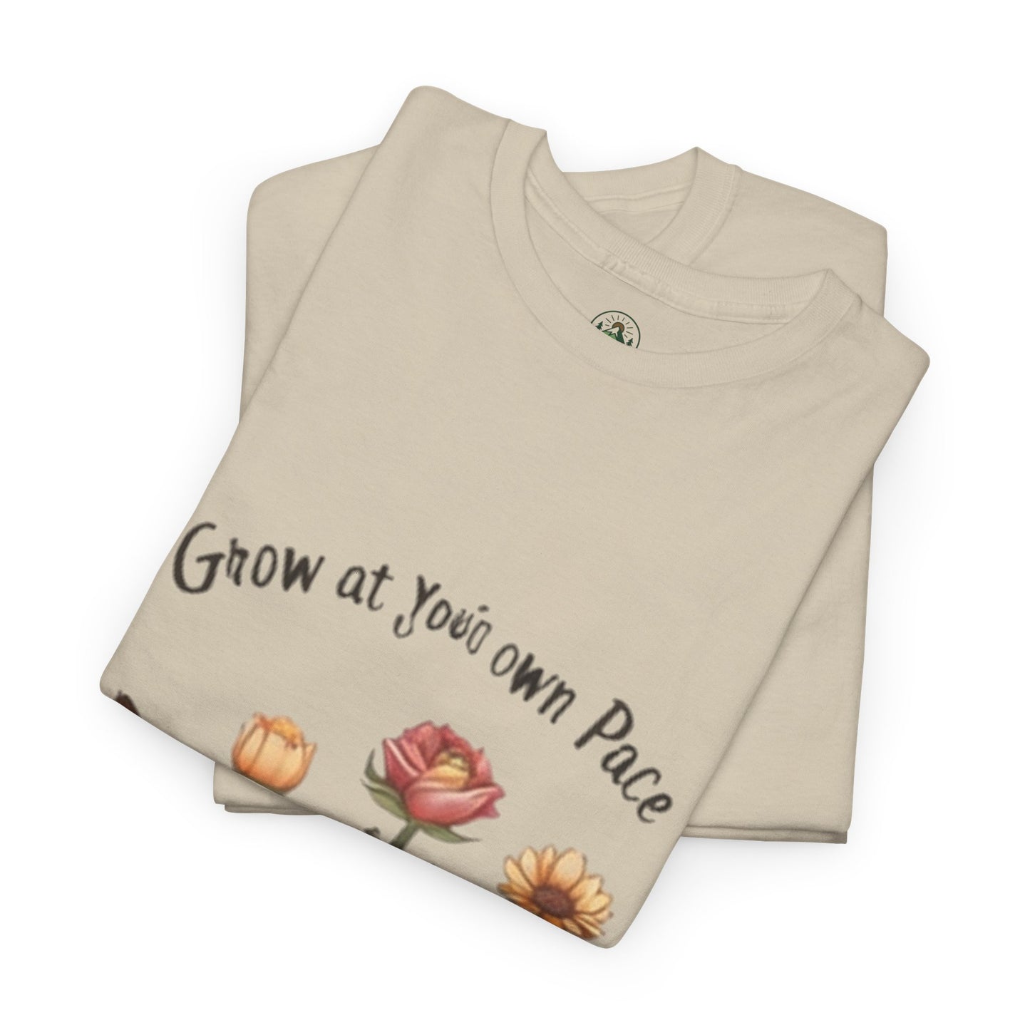 Grow at Your Own Pace T-Shirt – Minimalist Flower Pot Tee, Aesthetic Botanical Shirt, Unisex Gift for Plant Lovers