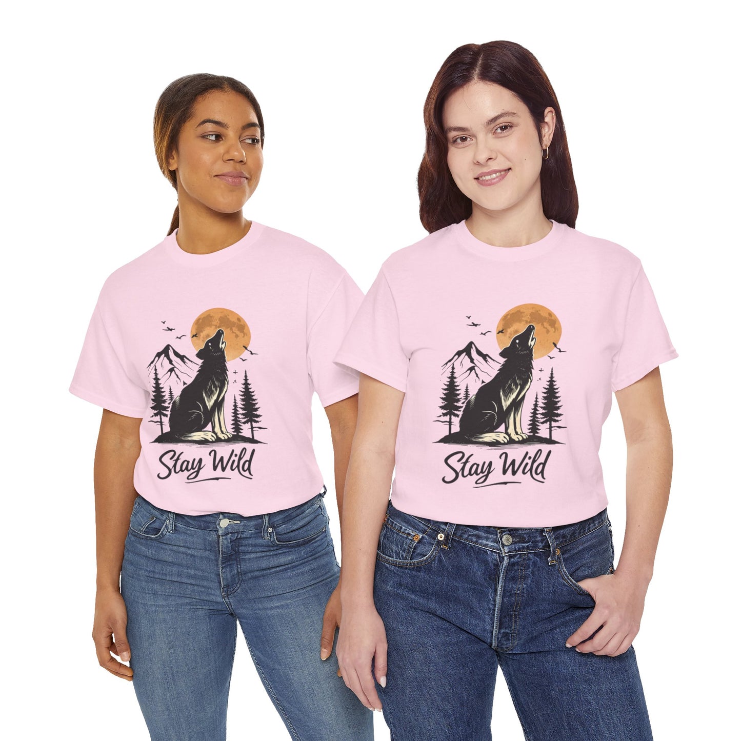 Howling Wolf Stay Wild Shirt – Aesthetic Nature Tee for Outdoor Lovers & Adventure Souls
