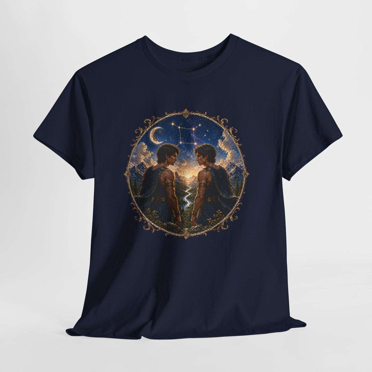 Gemini Zodiac T-Shirt – Dual Energy Twins Design | Astrology & Cosmic Nature Tee