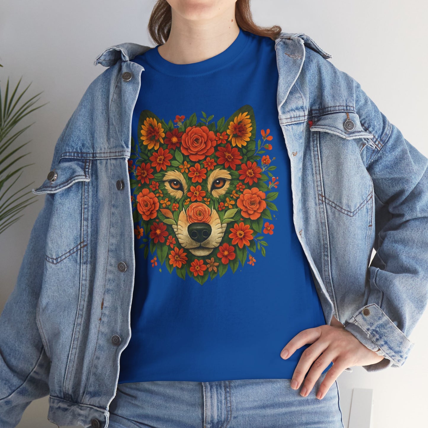Floral Animal Portrait T-Shirt – Nature Art Aesthetic Tee
