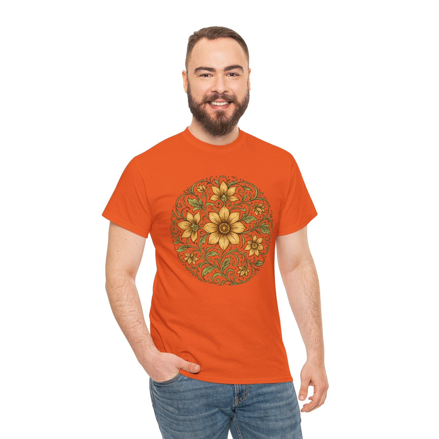 Spring Awakening Mandala T-Shirt – Boho Floral Aesthetic Tee