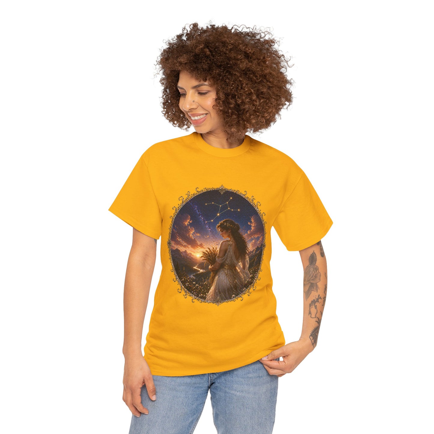 Virgo Zodiac T-Shirt – Minimalist Maiden Design | Elegant Astrology & Nature Tee