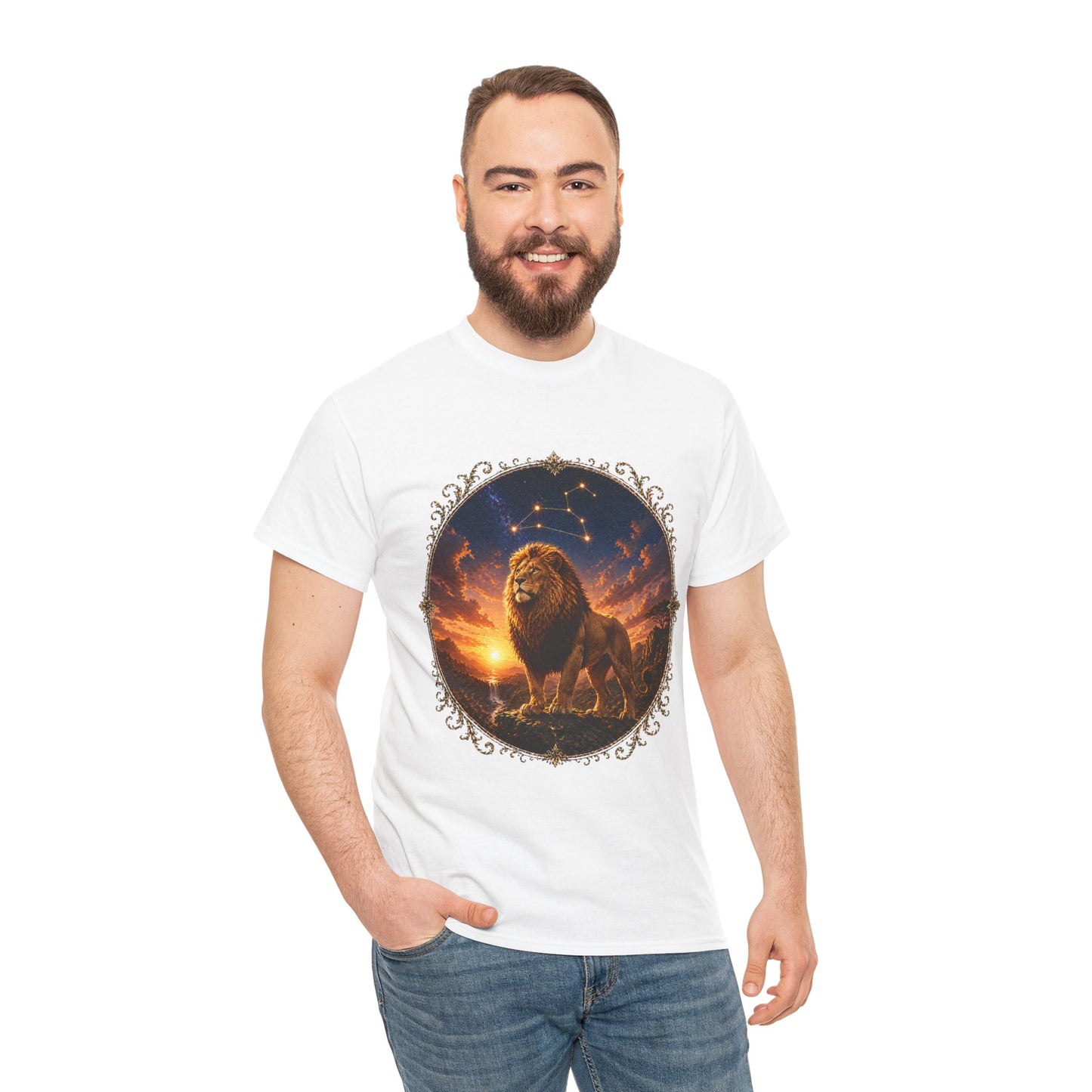 Leo Zodiac T-Shirt – Majestic Lion Cosmic Design | Bold Astrology Power Tee