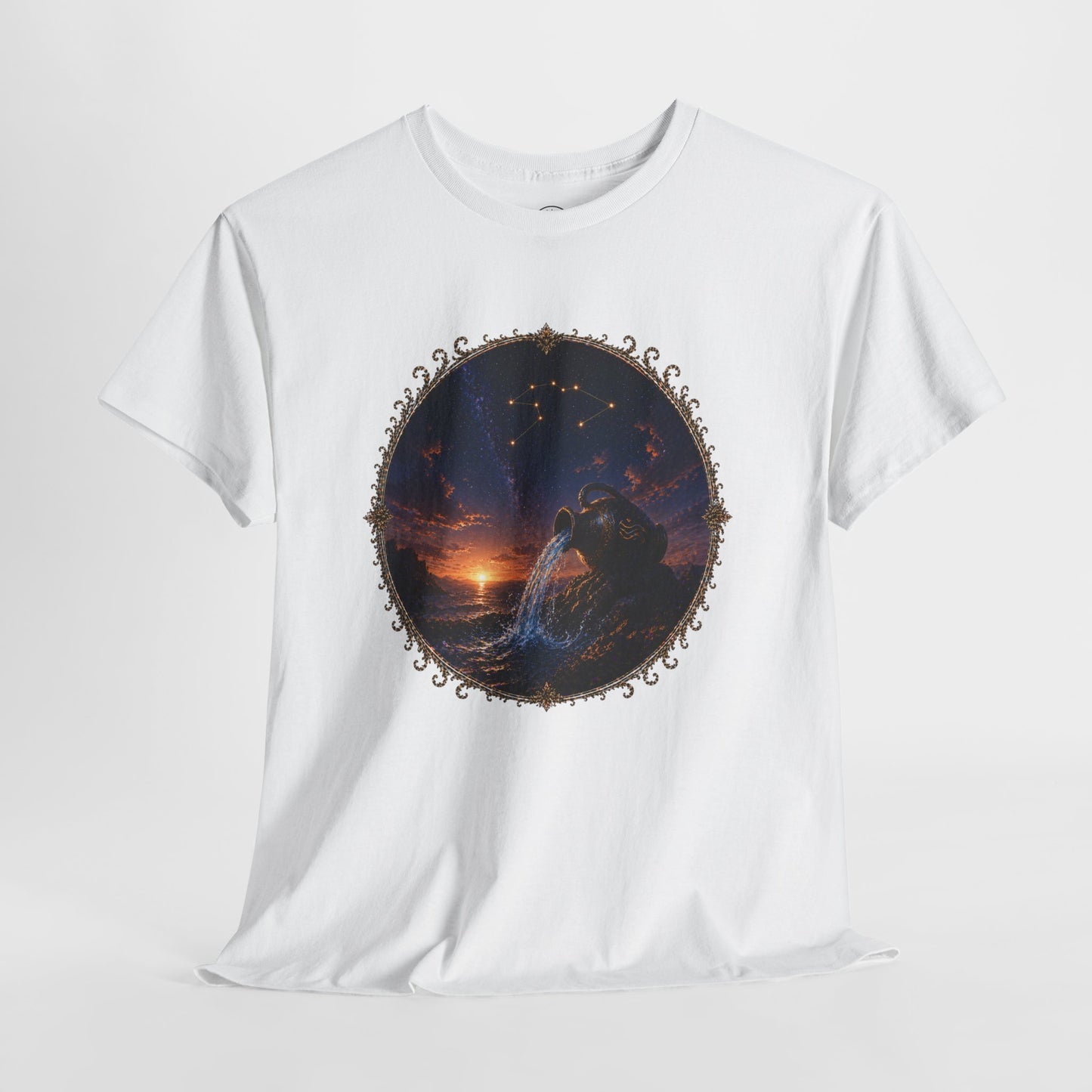 Aquarius Zodiac T-Shirt – Water Bearer Cosmic Design | Unique & Visionary Astrology Tee
