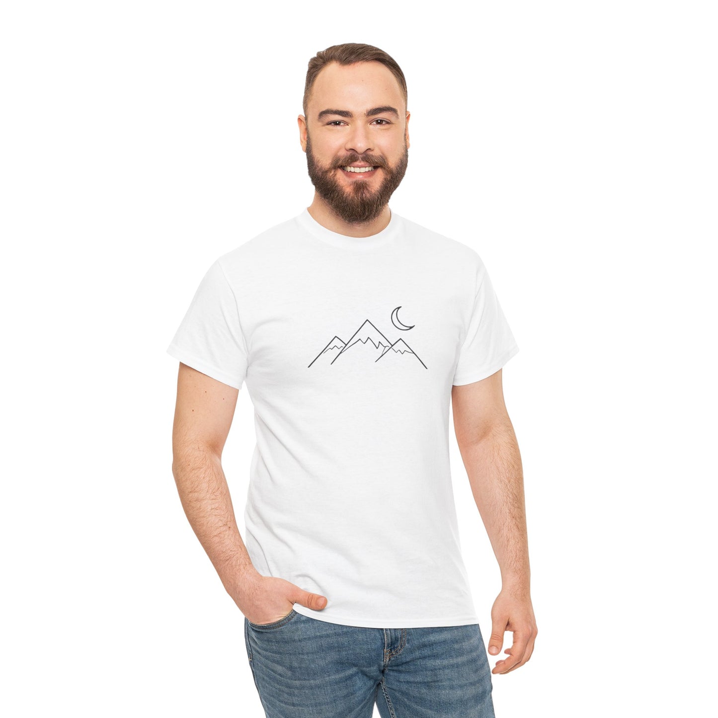 Mountain Moon T-Shirt – Minimalist Nature Night Aesthetic Tee