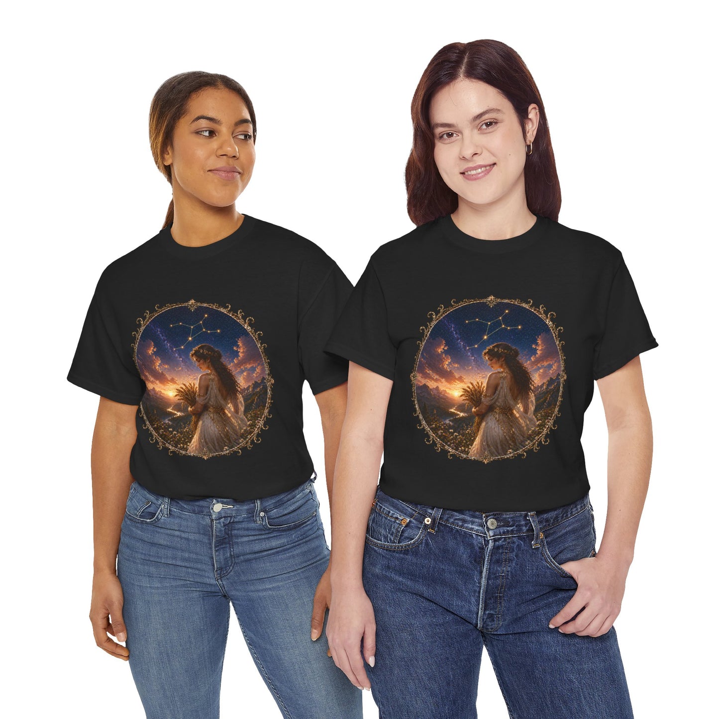 Virgo Zodiac T-Shirt – Minimalist Maiden Design | Elegant Astrology & Nature Tee
