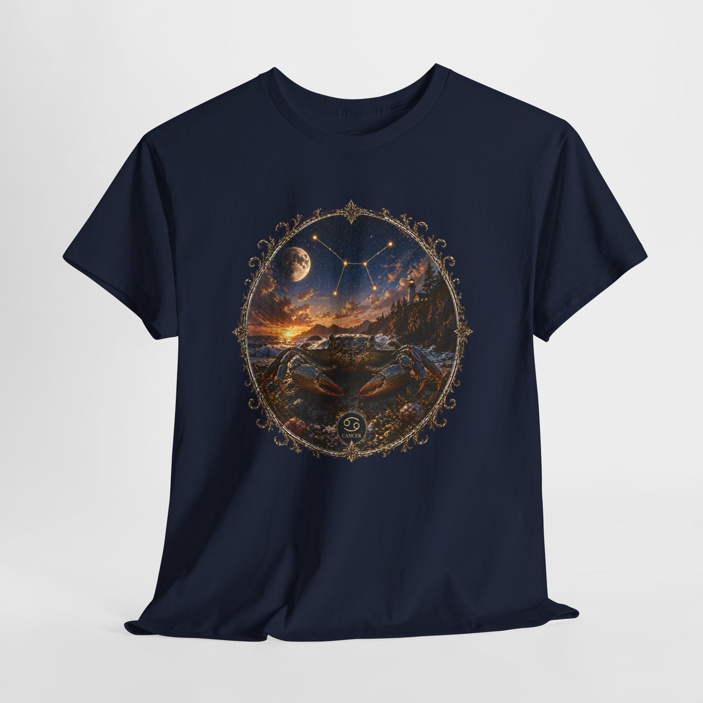 Cancer Zodiac T-Shirt – Mystic Crab Moon Design | Emotional & Cosmic Astrology Tee