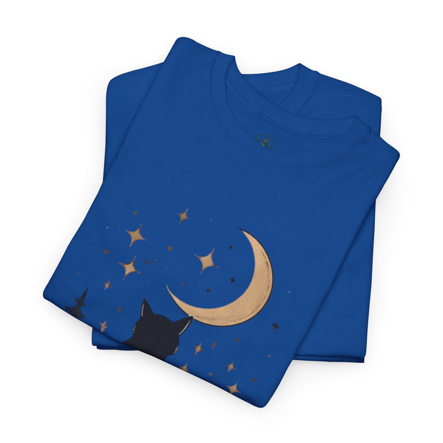 Black Cat Moon T-Shirt – Night Soul Aesthetic Tee, Minimalist Cat Lover Shirt