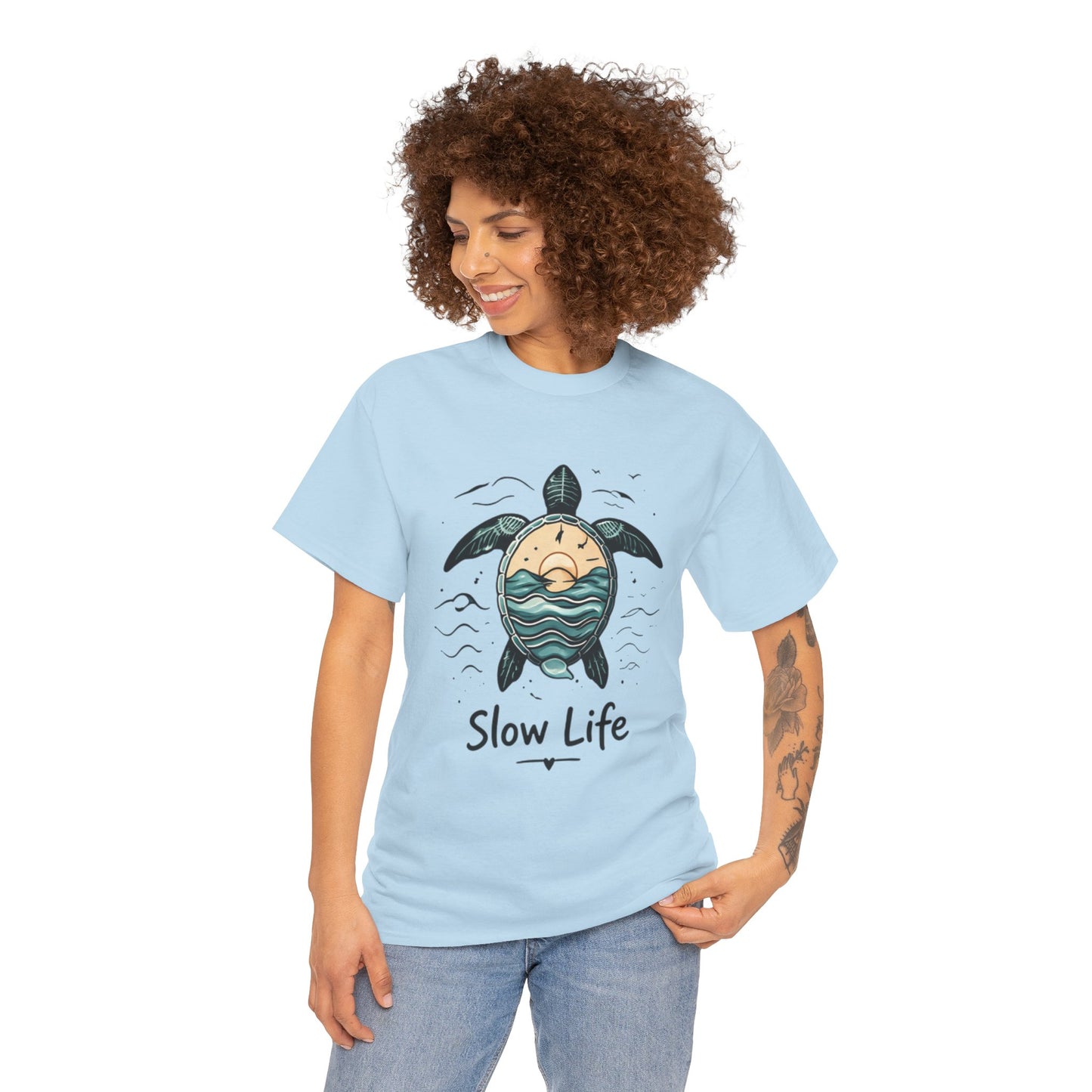 Slow Life Turtle Shirt – Aesthetic Ocean Tee for Relaxed Souls & Beach Lovers