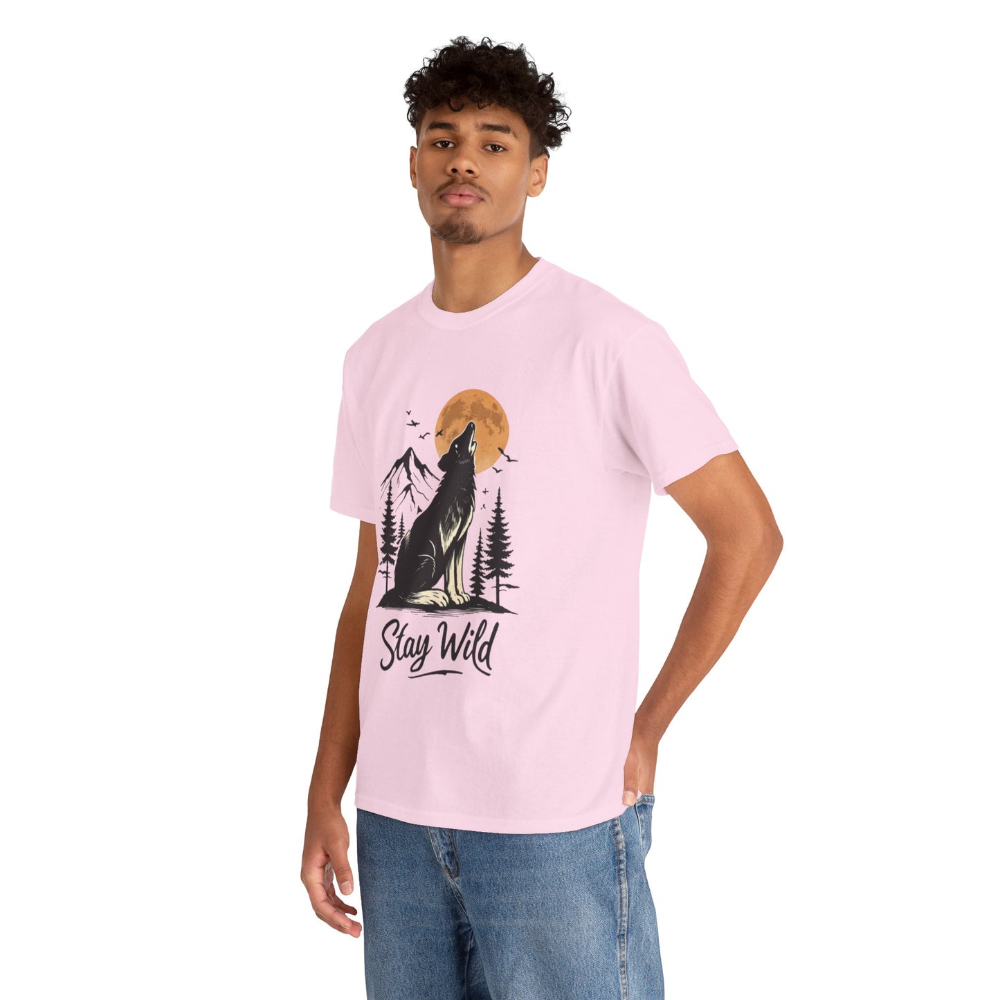 Howling Wolf Stay Wild Shirt – Aesthetic Nature Tee for Outdoor Lovers & Adventure Souls