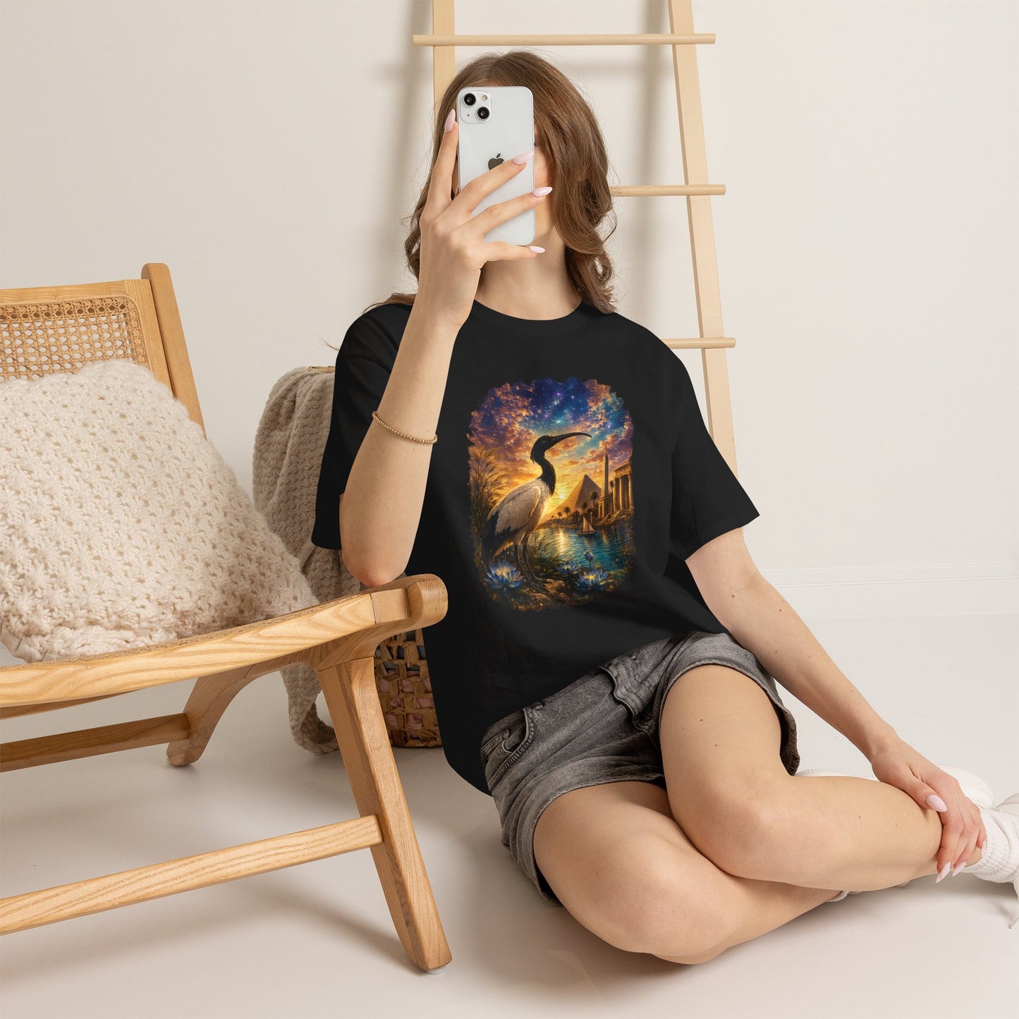 Spirit of Ancient Egypt – Sacred Ibis Nature T-Shirt | Egyptian Wildlife Graphic Tee
