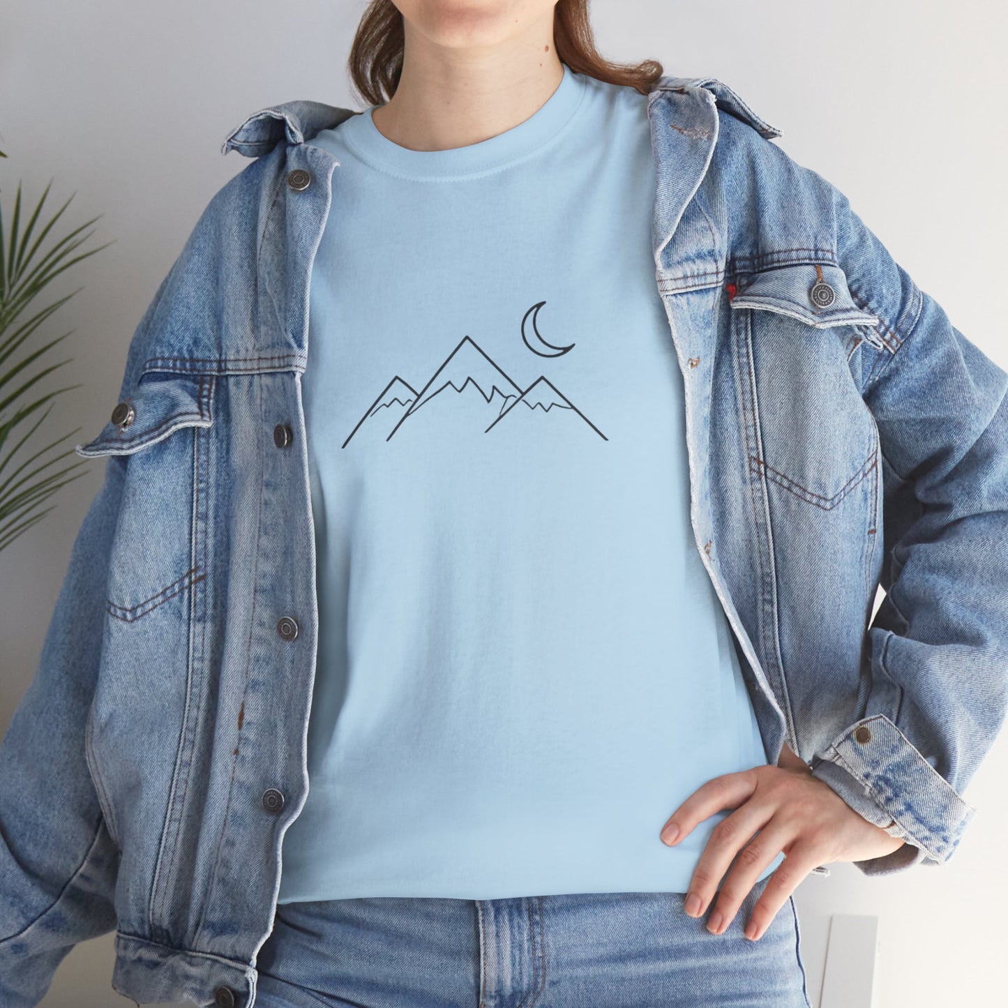Mountain Moon T-Shirt – Minimalist Nature Night Aesthetic Tee