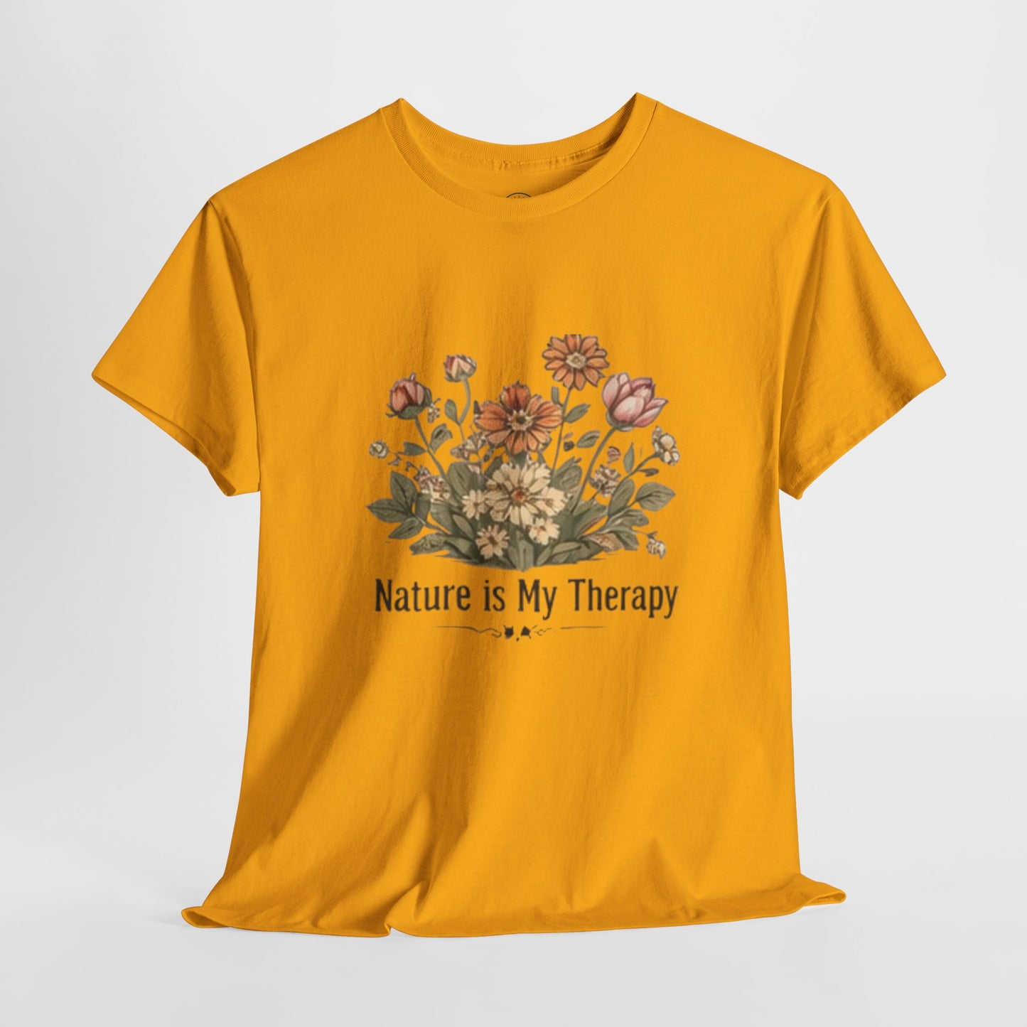 Nature Is My Therapy T-Shirt - Minimalist Floral Design Tee