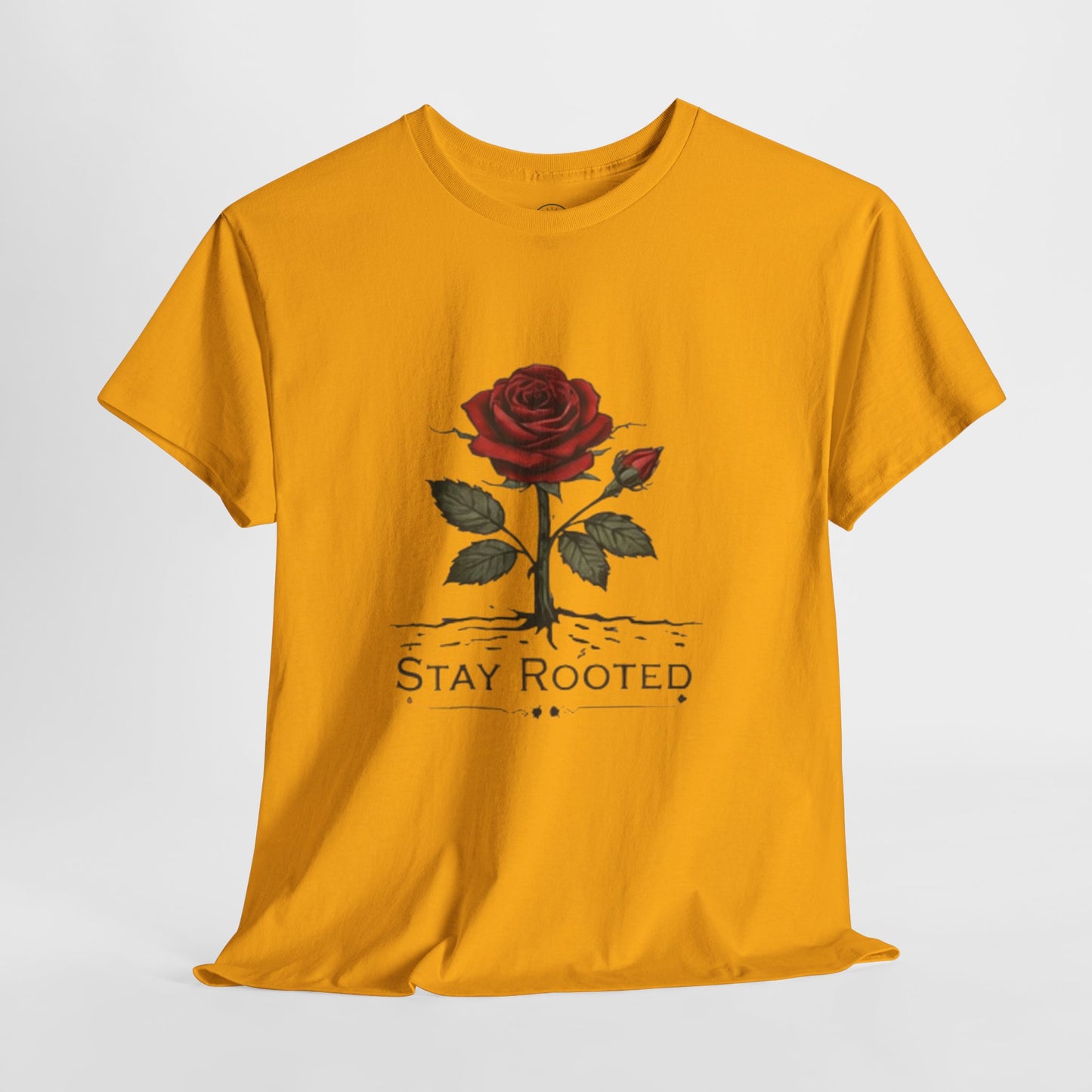 Stay Rooted Rose T-Shirt – Minimalist Nature Graphic Tee, Unisex Botanical Shirt, Nature Lover Gift