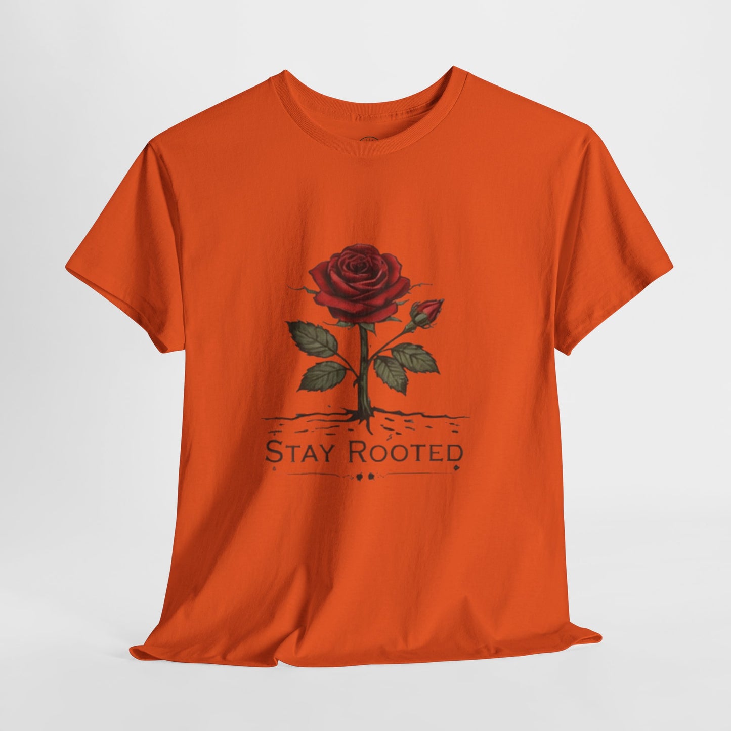 Stay Rooted Rose T-Shirt – Minimalist Nature Graphic Tee, Unisex Botanical Shirt, Nature Lover Gift