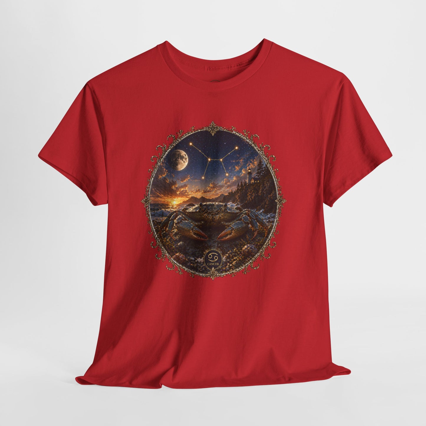 Cancer Zodiac T-Shirt – Mystic Crab Moon Design | Emotional & Cosmic Astrology Tee