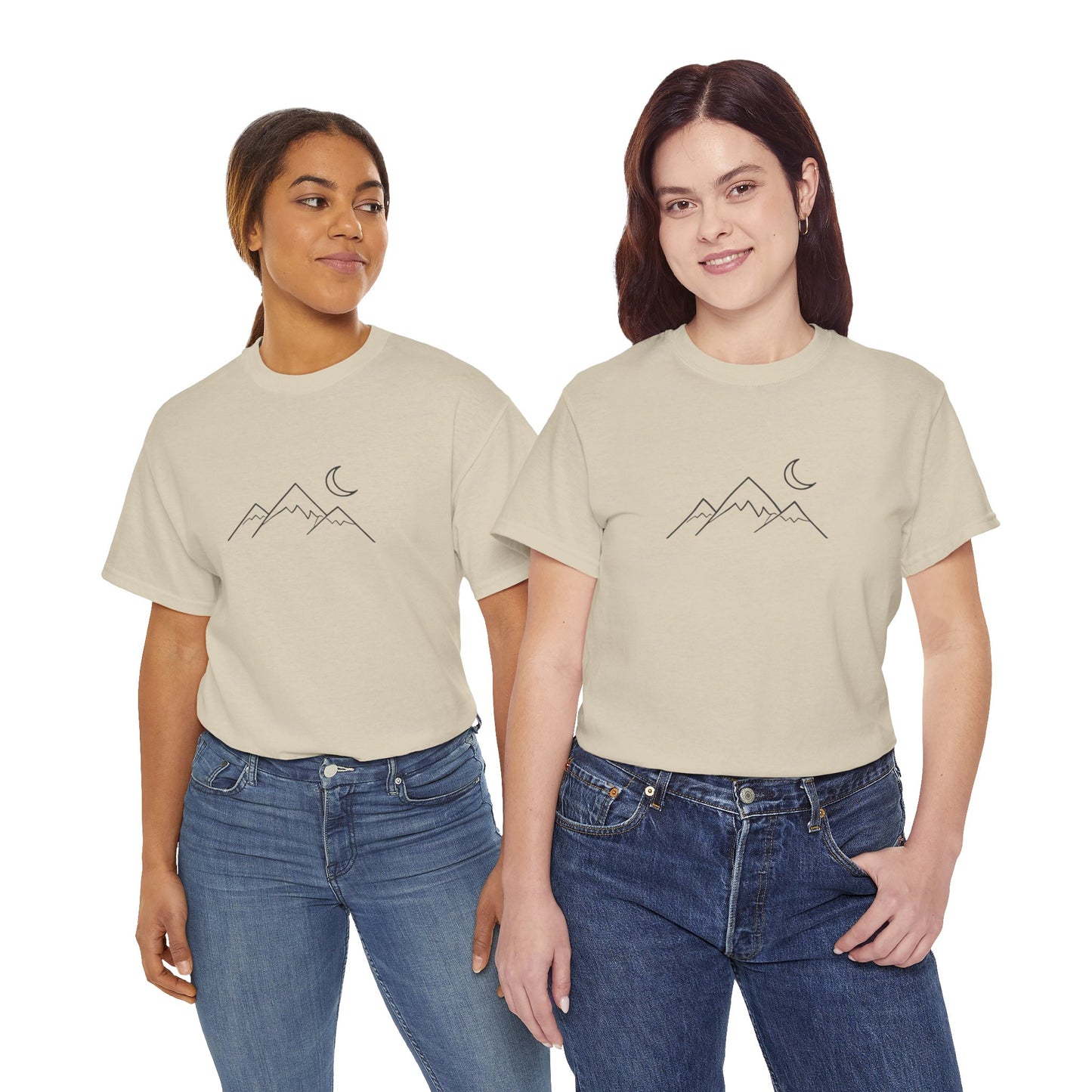 Mountain Moon T-Shirt – Minimalist Nature Night Aesthetic Tee