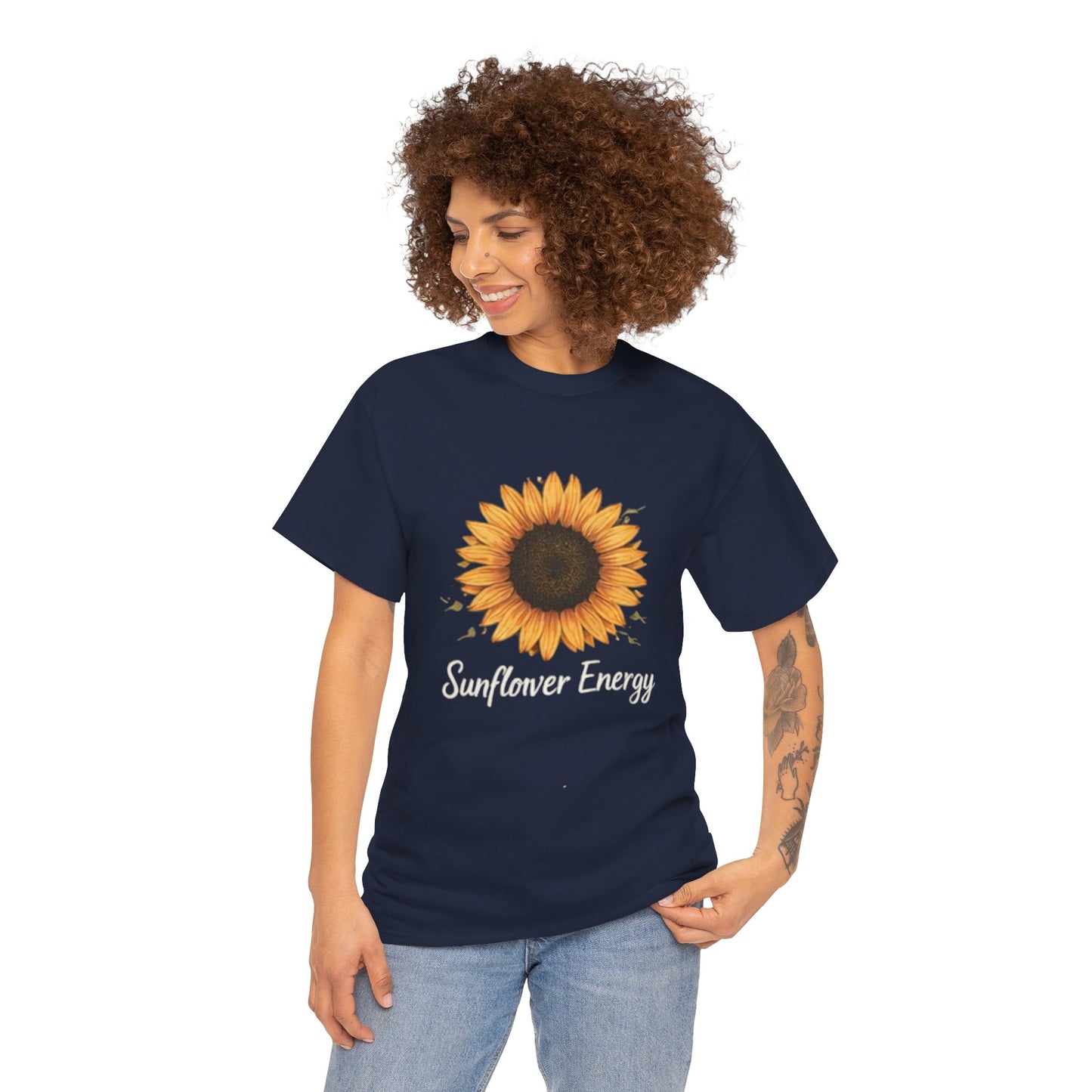 Sunflower Energy T- Shirt - Minimalist Nature Aesthetic Tee, Positive Vibes Graphic Shirt