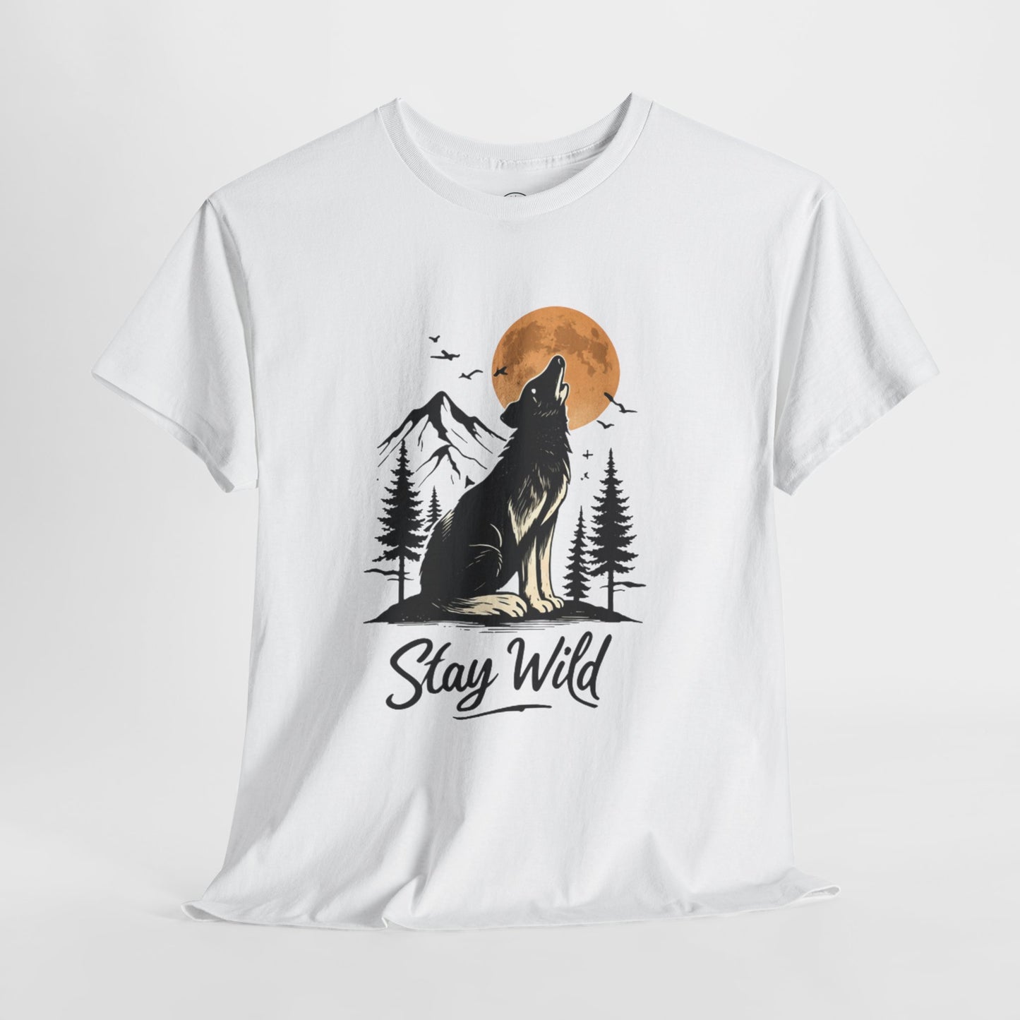 Howling Wolf Stay Wild Shirt – Aesthetic Nature Tee for Outdoor Lovers & Adventure Souls