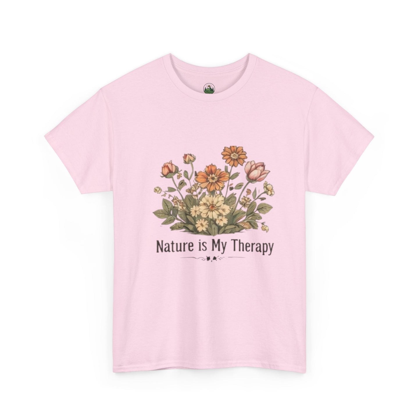 Nature Is My Therapy T-Shirt - Minimalist Floral Design Tee
