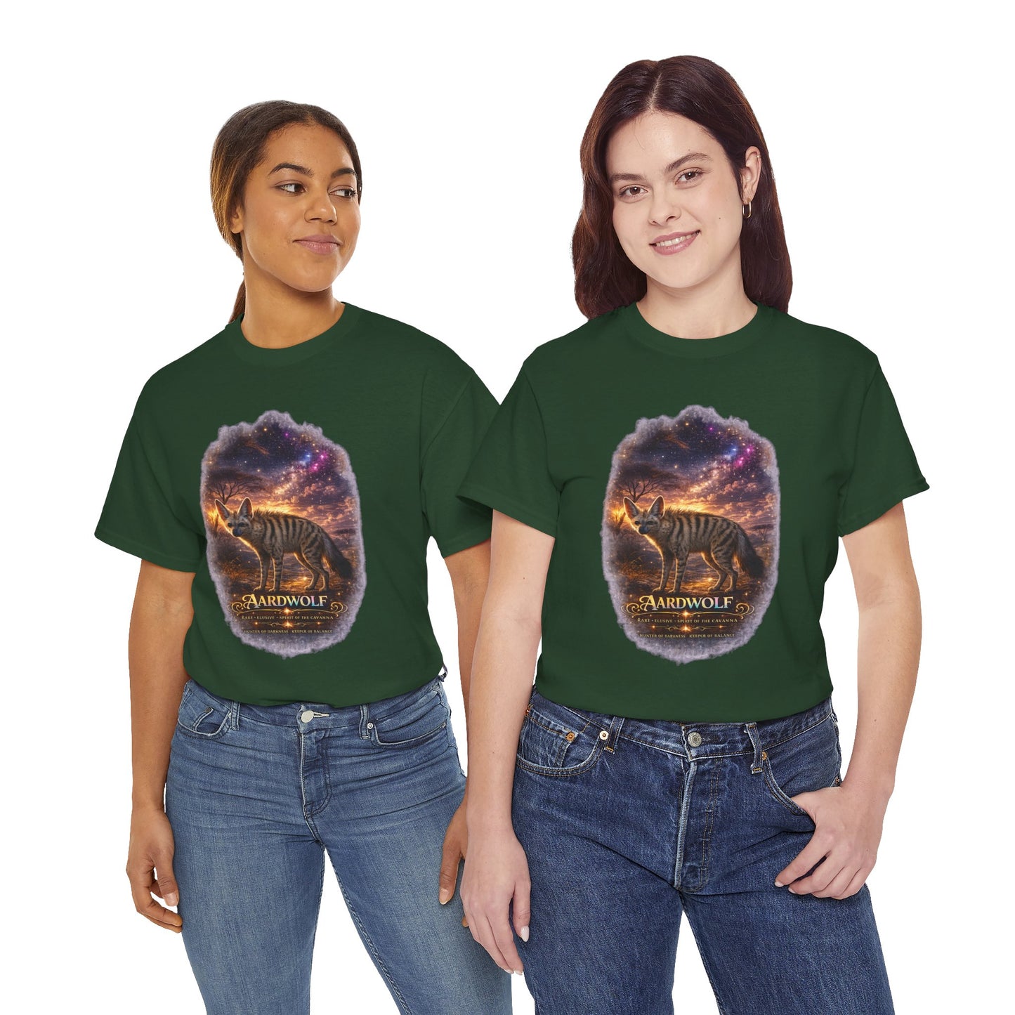 Aardwolf T-Shirt – Mystic Night Wildlife Design | Rare Cosmic Animal Graphic Tee