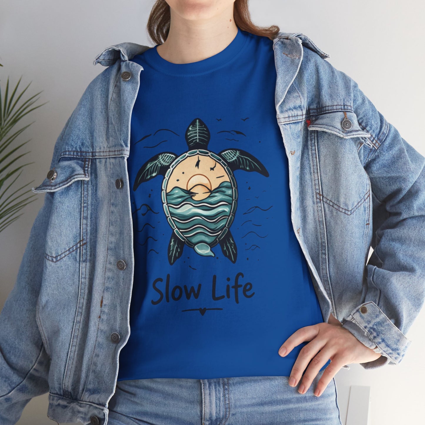 Slow Life Turtle Shirt – Aesthetic Ocean Tee for Relaxed Souls & Beach Lovers