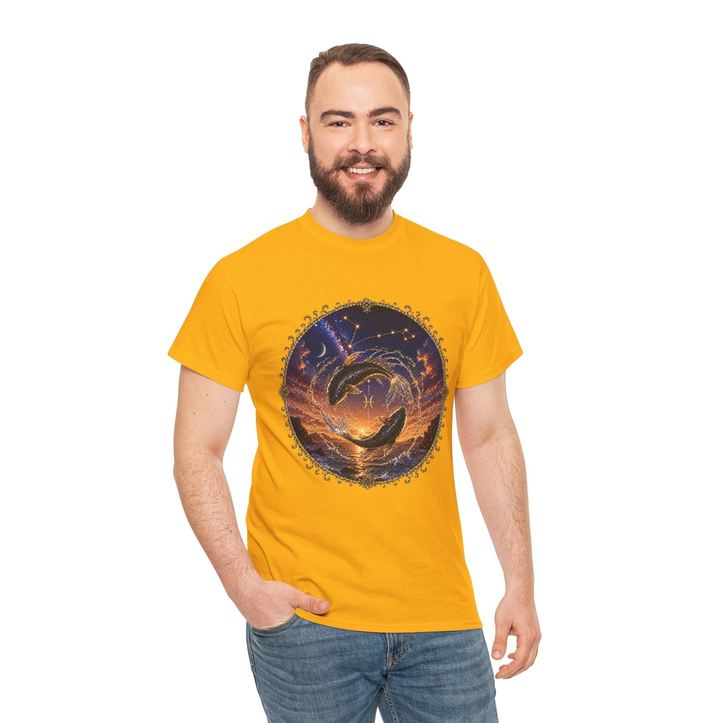 Pisces Zodiac T-Shirt – Dreamy Fish Cosmic Design | Spiritual & Aesthetic Astrology Tee