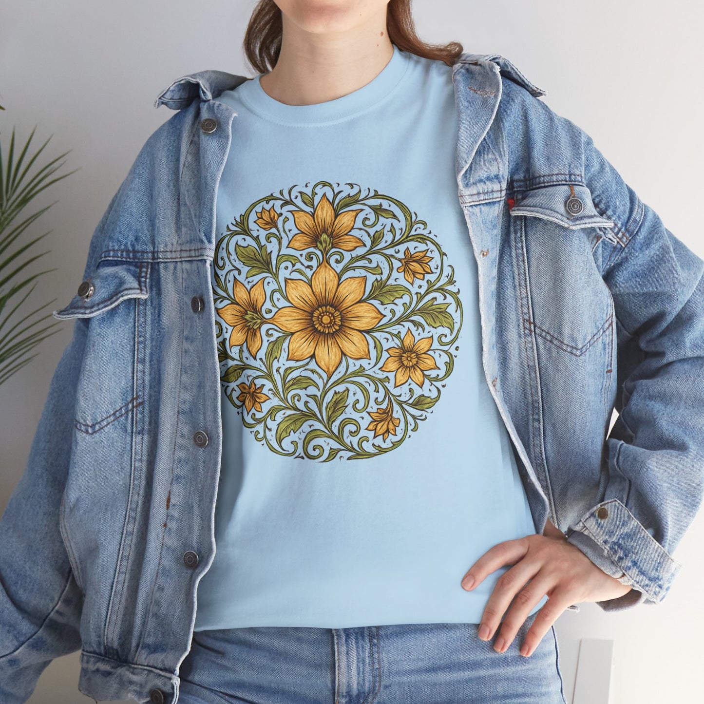 Spring Awakening Mandala T-Shirt – Boho Floral Aesthetic Tee