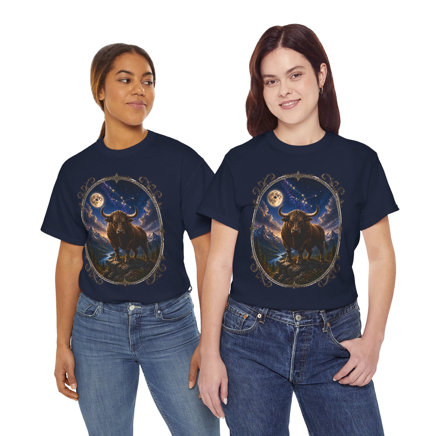 Taurus Zodiac T-Shirt – Mystic Bull Night Design | Nature & Astrology Tee