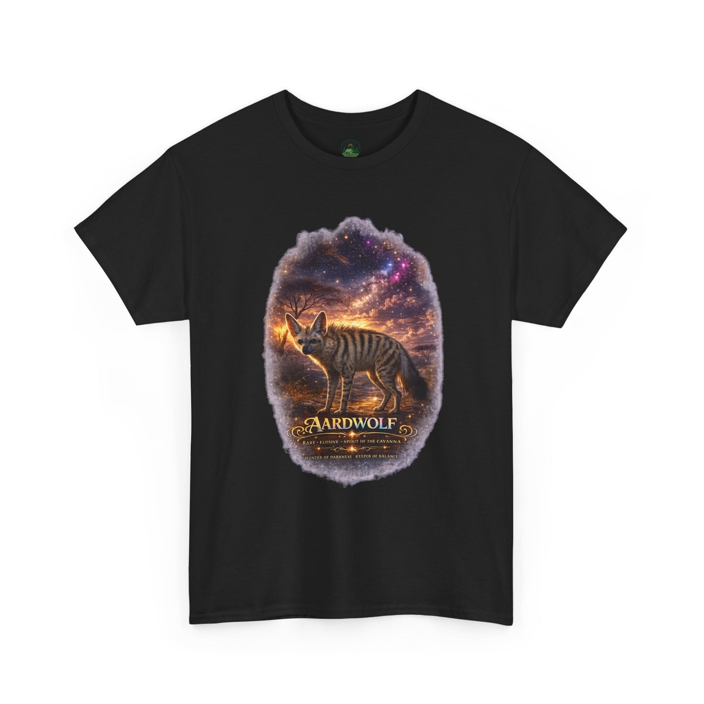 Aardwolf T-Shirt – Mystic Night Wildlife Design | Rare Cosmic Animal Graphic Tee