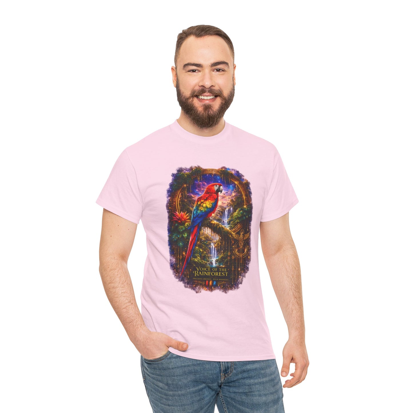 Scarlet Macaw T-Shirt – Tropical Rainforest Cosmic Design | Exotic Bird Wildlife Tee