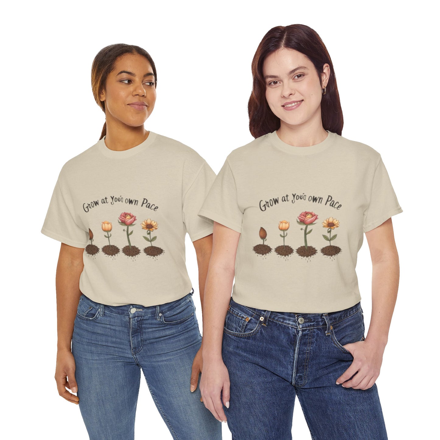 Grow at Your Own Pace T-Shirt – Minimalist Flower Pot Tee, Aesthetic Botanical Shirt, Unisex Gift for Plant Lovers