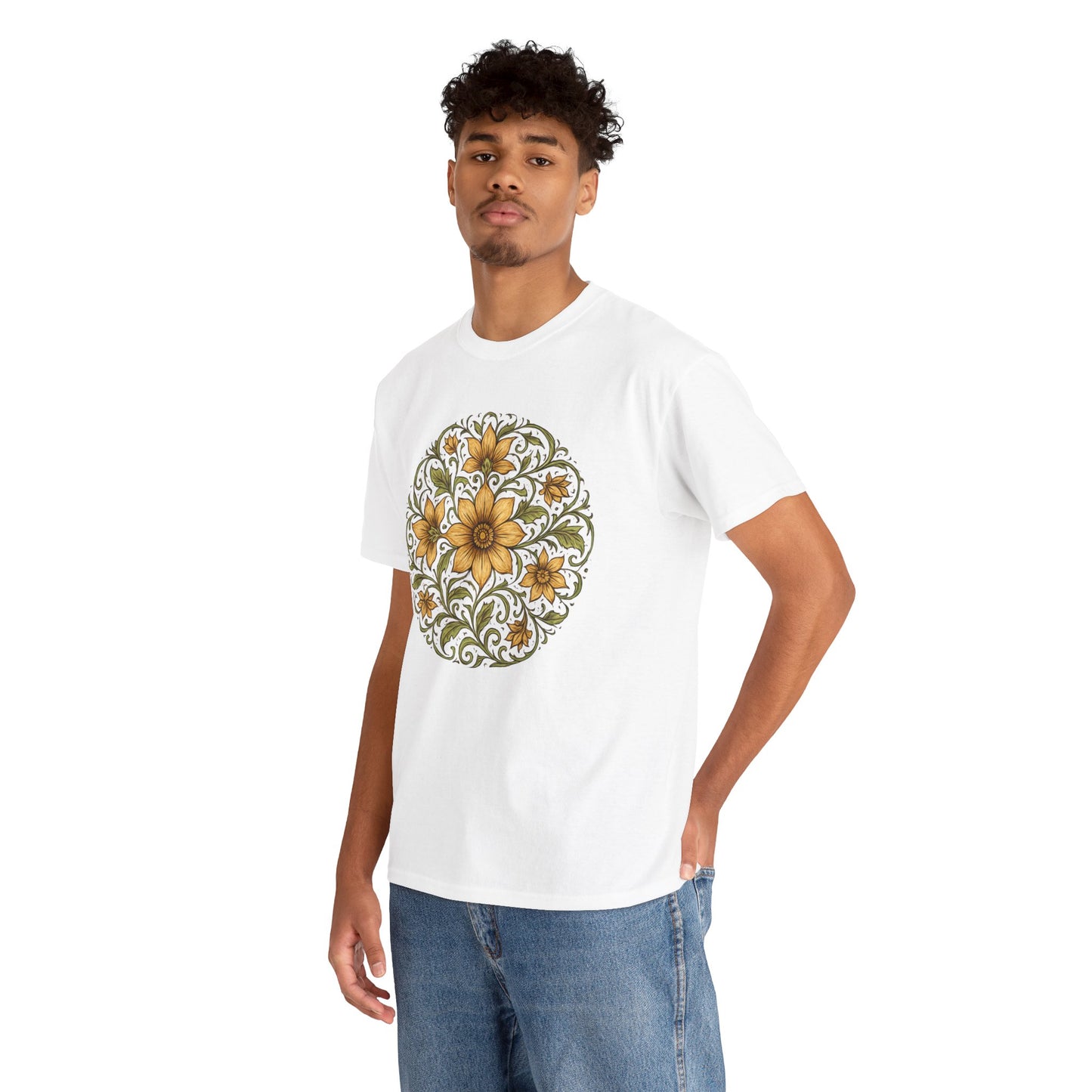 Spring Awakening Mandala T-Shirt – Boho Floral Aesthetic Tee