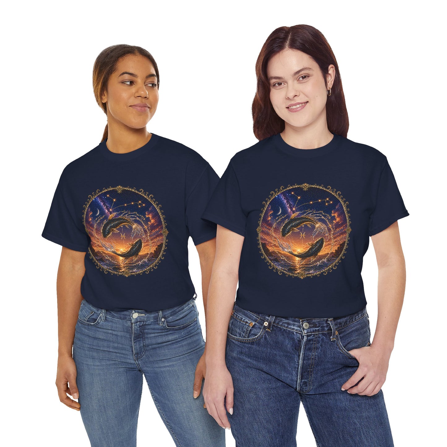 Pisces Zodiac T-Shirt – Dreamy Fish Cosmic Design | Spiritual & Aesthetic Astrology Tee