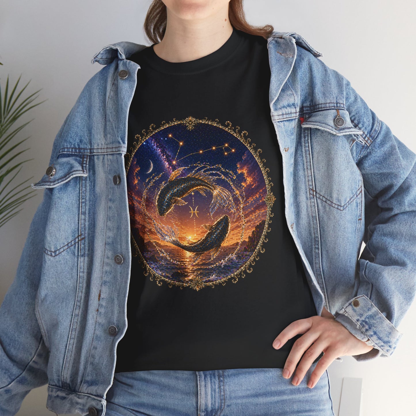Pisces Zodiac T-Shirt – Dreamy Fish Cosmic Design | Spiritual & Aesthetic Astrology Tee