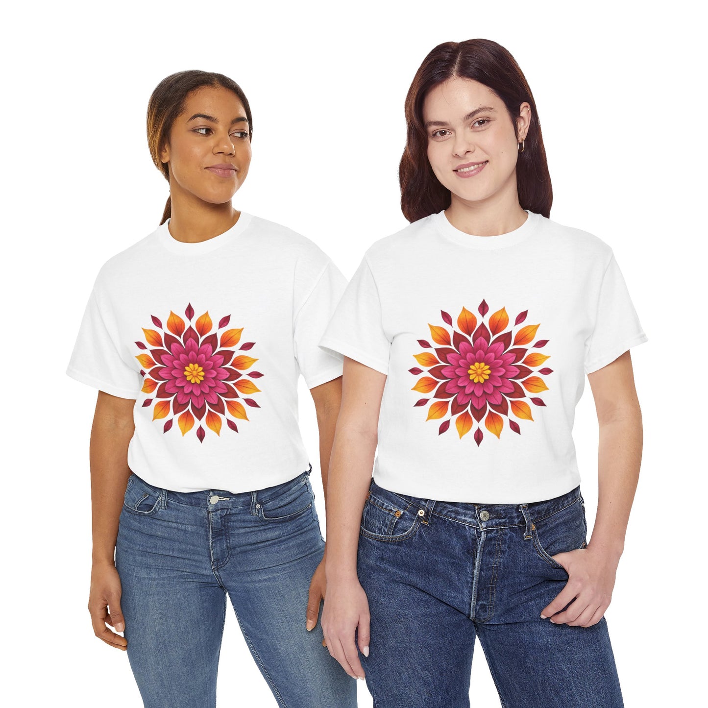 Floral Mandala T- Shirt -Boho Flower Aesthetic Tee